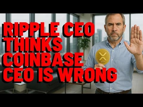 XRP: Ripple CEO Thinks Coinbase CEO IS WRONG thumbnail