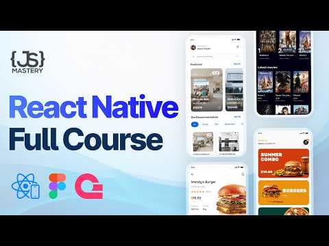 Build and Deploy 3 Full-Stack React Native Apps That'll Get You Hired | Full 10-Hour Course thumbnail
