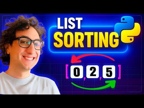 How to Order Lists in Python (Visually Explained) | sort(), sorted(), reverse() | #Python Course 28 thumbnail