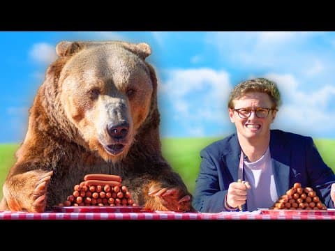 Professional Eater vs. Grizzly Bear: Hot Dog Eating Contest thumbnail