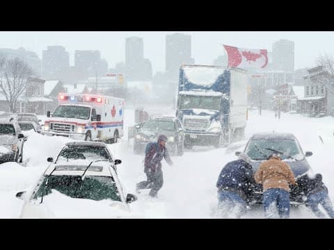 Massive Snow Storm in Canada! Homes and Cars Buried Under Mountains of Snow in Ontario thumbnail