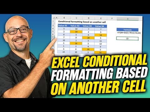 Excel How To: Format Cells Based on Another Cell Value with Conditional Formatting thumbnail