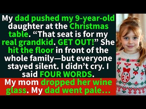 At Christmas, my dad pushed my daughter. “That seat is for my real grandkid. Get out!” thumbnail