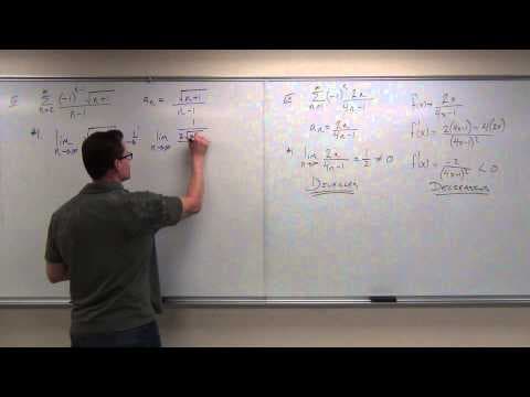 Calculus 2 Lecture 9.5:  Showing Convergence With the Alternating Series Test, Finding Error of Sums thumbnail