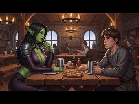 Human Nerd Was Sitting in a Bar Chair — Until an Orc Girl Sat Down Jokingly But Felt a Hellish Heat. thumbnail