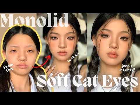 Transforming into The Hottest Baddie💀 Monolid Smokey Cat Eyes Makeup | Easy & Quick thumbnail