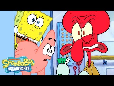 Squidward's Trapped in an Elevator! 🛗 | Full Scene | SpongeBob thumbnail
