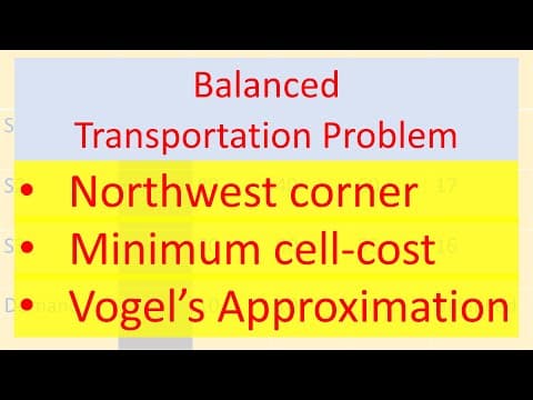 How to Solve Transportation Problems with 3 Methods thumbnail