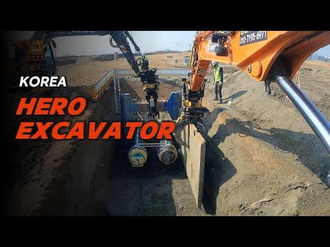 영웅건기 엥콘틸트로테이터(engcon tiltrotator)&라이카3D머신가이던스(Leica machine guidance)활용 지역난방500A터파기 TS판넬 가시설작업part.6 thumbnail