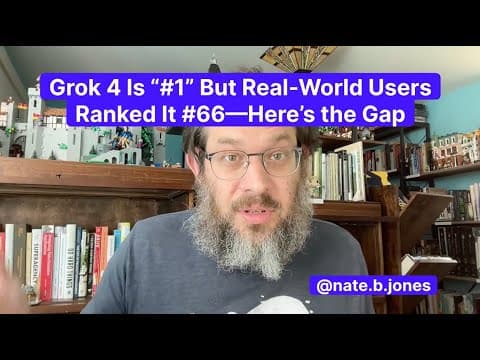 Grok 4 is "#1" but Real-World Users Ranked It #66—Here's the Gap thumbnail