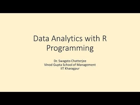 Session 1 to 3 : Data Analytics with R programming : Introduction to R programming thumbnail