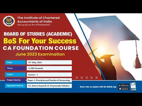 BoS For Your Success | Foundation Paper - 1: Principles & Practice of Accounting | 15 May, 2023 thumbnail