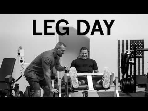 Andrew Huberman Trains Legs with Bret Contreras thumbnail