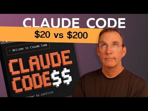 I Tested Claude Code: $20 vs. $200 Subscription thumbnail