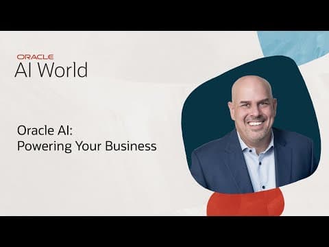 Mike Sicilia Keynote on Oracle AI Powering Your Business: Oracle AI World 2025 thumbnail
