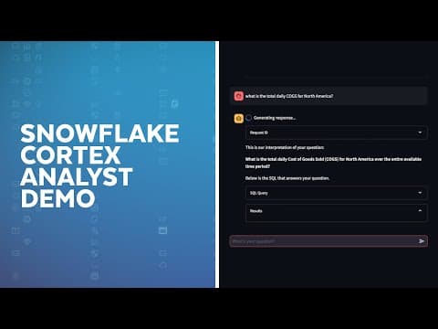 Demo: Snowflake Cortex Analyst To Augment Business Intelligence With AI thumbnail