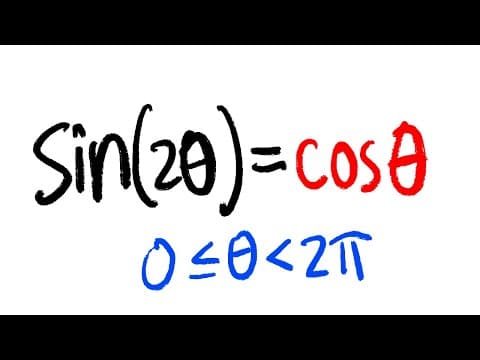 How to Solve the Equation sin(2x) = cos(x) thumbnail