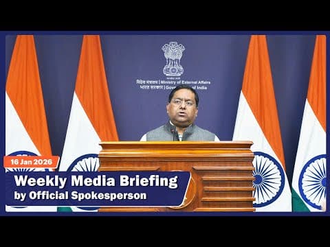 Weekly Media Briefing by the Official Spokesperson (January 16, 2026) thumbnail