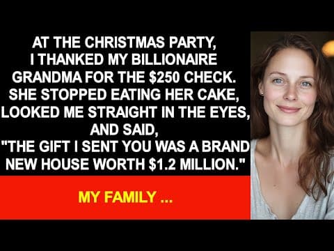 At the Christmas party, I thanked my billionaire grandmother for the $250 check. but thumbnail