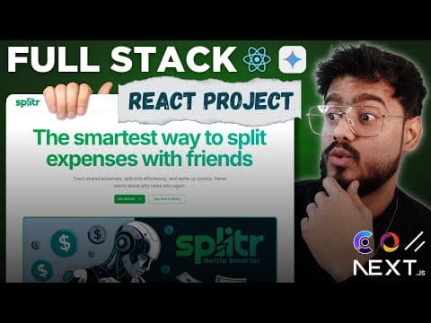 Full Stack React Project ( AI Splitwise Clone ) - Next JS, Tailwind, Gemini AI, Convex, Shadcn UI 🔥 thumbnail