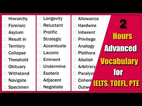 2 Hours Advanced Vocabulary for IELTS, TOEFL, and PTE | C1 C2 level English thumbnail