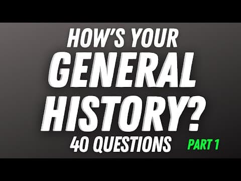 Can You Answer These History Questions?  | 40 Questions on  World History |  Trivia Quiz #1 thumbnail