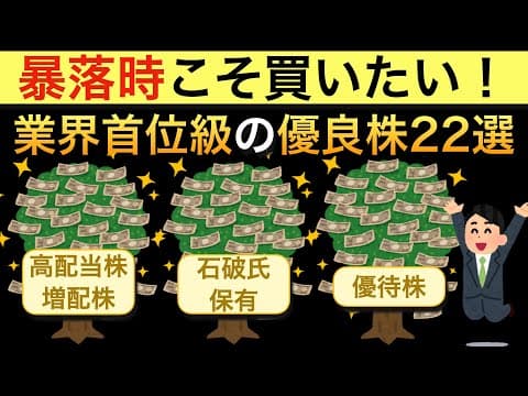 暴落時、配当利回りレンジ・PERレンジから優良大型株の買い時をどう判断する？ thumbnail