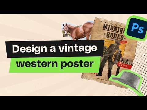 Cowboy Core: Western poster design | Photoshop tutorial thumbnail