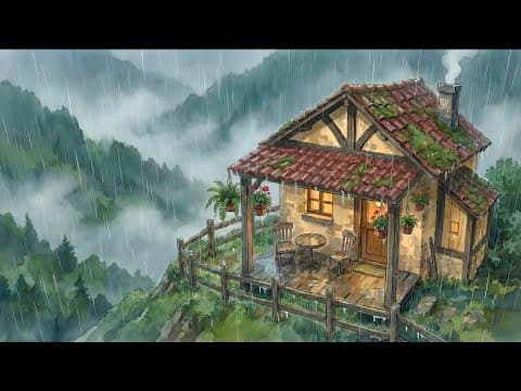 House on the hill during a storm⛈⛰ Studio Ghibli Style thumbnail