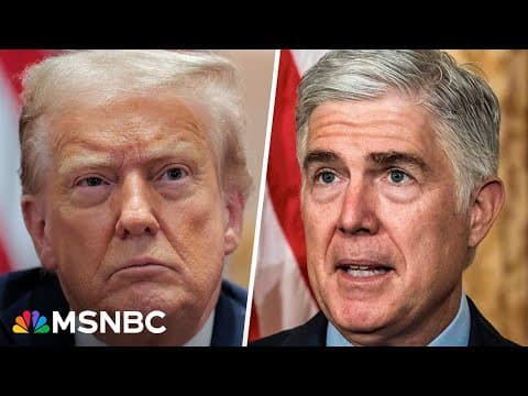 'Are there any limits?': Justice Gorsuch presses Trump lawyer on presidential power thumbnail