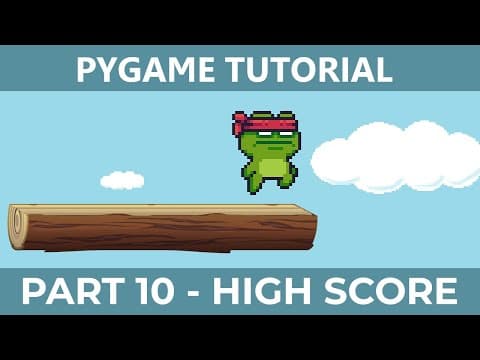 PyGame Endless Vertical Platformer Beginner Tutorial in Python - PART 10 | Saving a High Score thumbnail