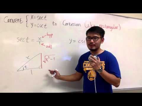 convert parametric to cartesian (an exam problem), x=sec(t), y=csc(t) thumbnail