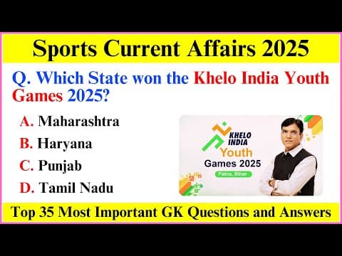Sports Current Affairs 2025 | Sports Current Affairs | 2025 Sports Current Affairs | Sports GK 2025 thumbnail
