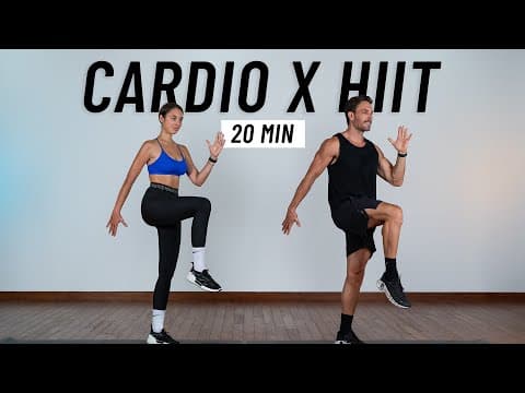 20 MIN INTENSE HIIT WORKOUT - ALL STANDING - Full Body, No Equipment, No Repeats thumbnail
