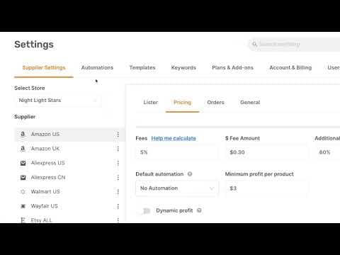 Settings / Fees & Profits thumbnail