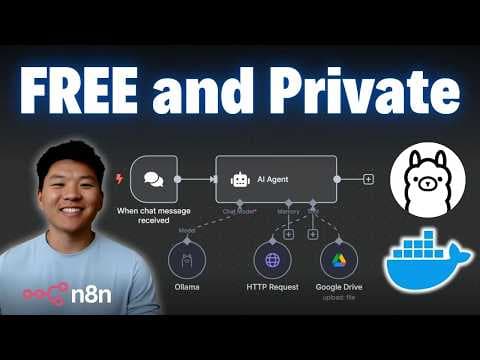 Local n8n AI Agents in 5 Minutes (FREE and no code) thumbnail