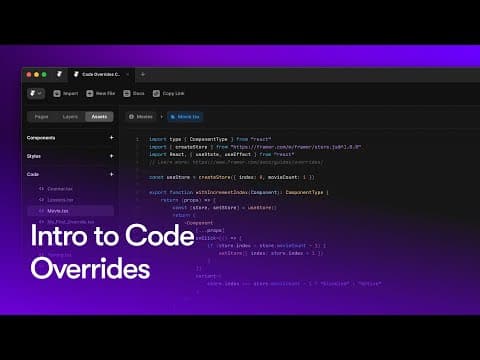 #1 Intro to Code Overrides  — Mastering Framer Code Overrides thumbnail