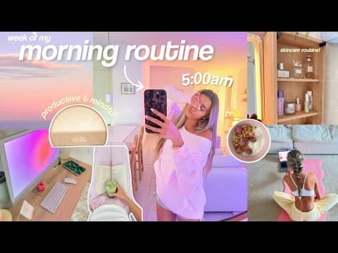 WEEK OF MY MORNING ROUTINES: breakfast, workouts, mindfulness + tips thumbnail