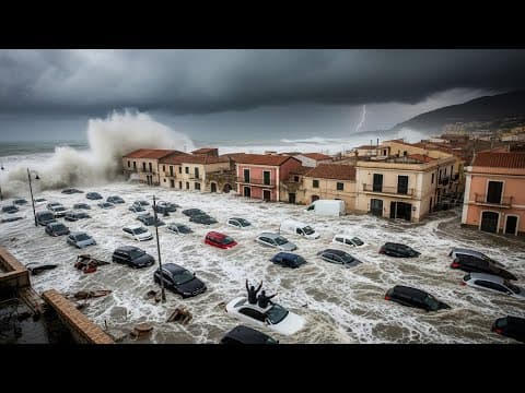 Tsunami-Like Waves Chaos in Italy! Storm Surge Swept Away Homes in Sicily thumbnail