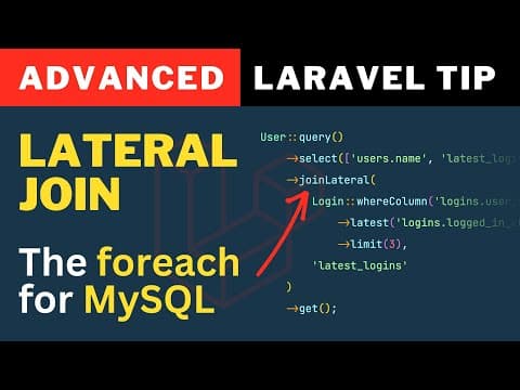 Laravel Advanced - Lateral Join Implementation In Laravel thumbnail