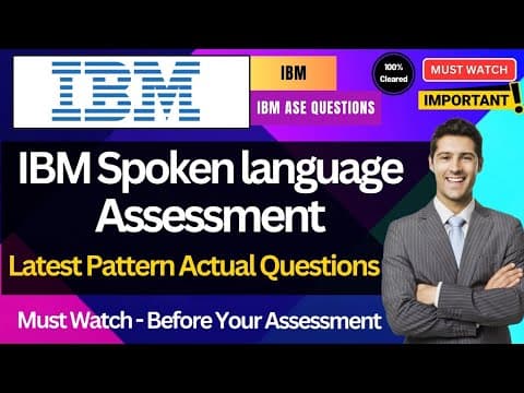 🔥 IBM English Spoken Language Assessment Actual Questions | Exam Pattern & Syllabus | IBM ASE Hiring thumbnail