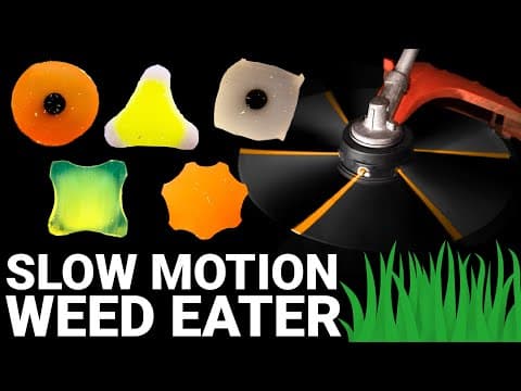 Which Shape CUTS BEST? (Weed Eater Line at 100,000 Frames Per Second) - Smarter Every Day 238 thumbnail