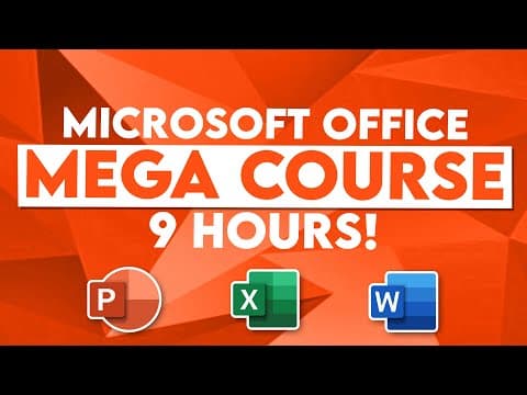 Microsoft Office Tutorial: Learn Excel, PowerPoint and Word - 9 HOUR MS Office Course thumbnail