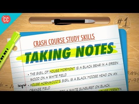 Taking Notes: Crash Course Study Skills #1 thumbnail