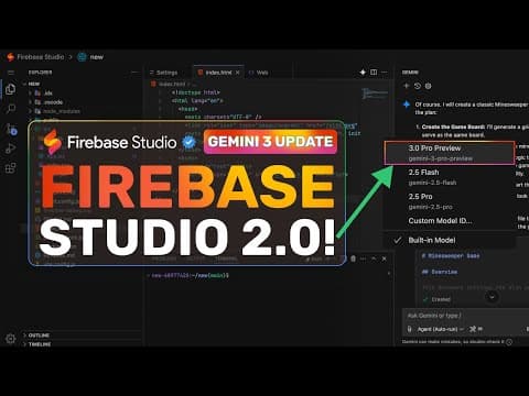 Firebase Studio 2.0 + Gemini 3 Pro : Firebase Studio by Google just got a CRAZY UPGRADE! thumbnail