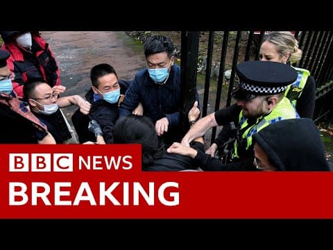 China diplomats leave UK after pro-democracy protestor attack at Manchester consulate – BBC News thumbnail