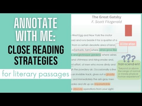 Annotate With Me (Close Reading Strategies for Literary Passages) thumbnail