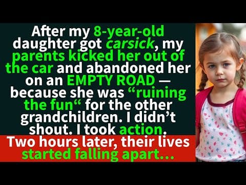 After my 8-year-old got carsick, my parents kicked her out of the car and ABANDONED on an empty road thumbnail