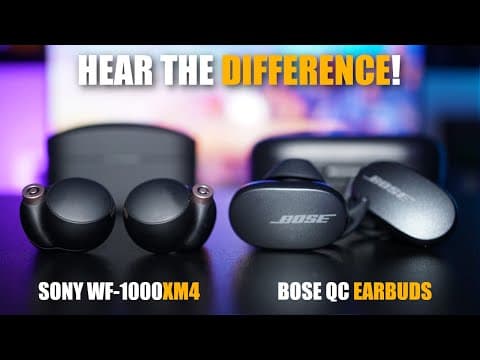Sony WF-1000XM4 vs Bose QuietComfort Earbuds - BATTLE OF THE KINGS! 👑 thumbnail
