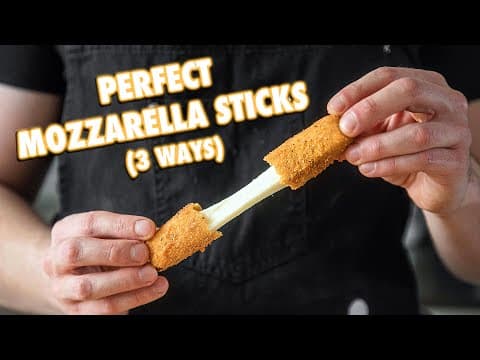 Cheesy Homemade Mozzarella Sticks (3 Ways) | 3 Million Subscriber Special thumbnail